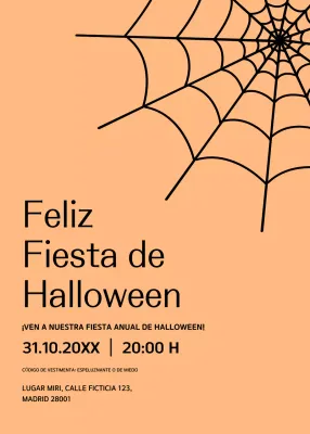 Invitación fiesta Halloween naranja negro