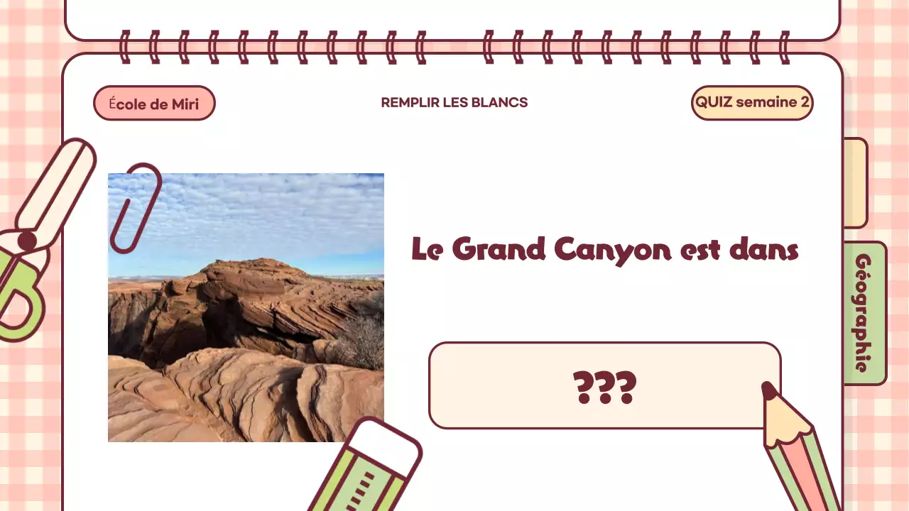 Présentation de la classe Pink Playful Quiz Time