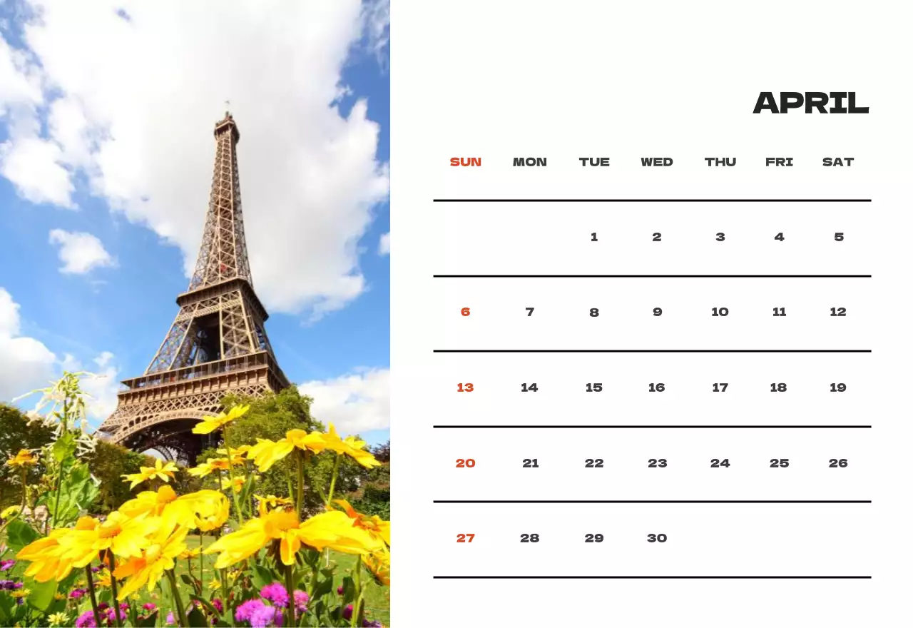 Kalender bersih foto langit