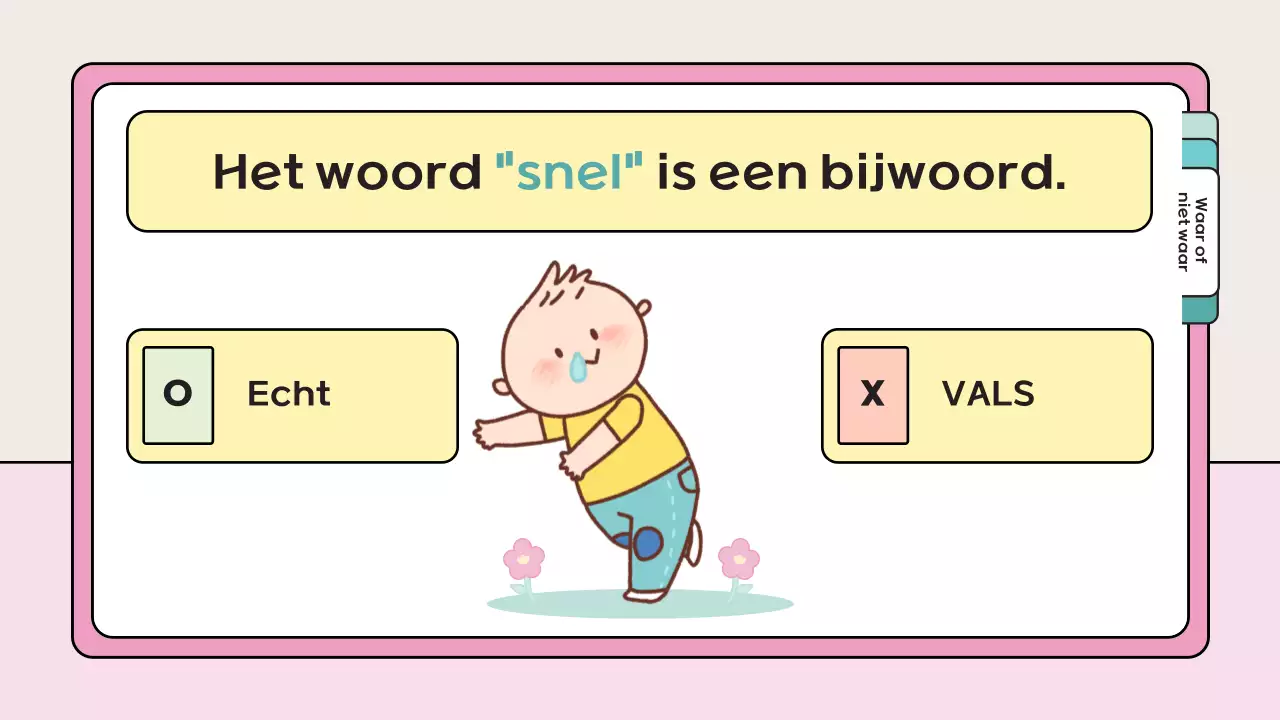 roze speelse quiz studiemateriaal