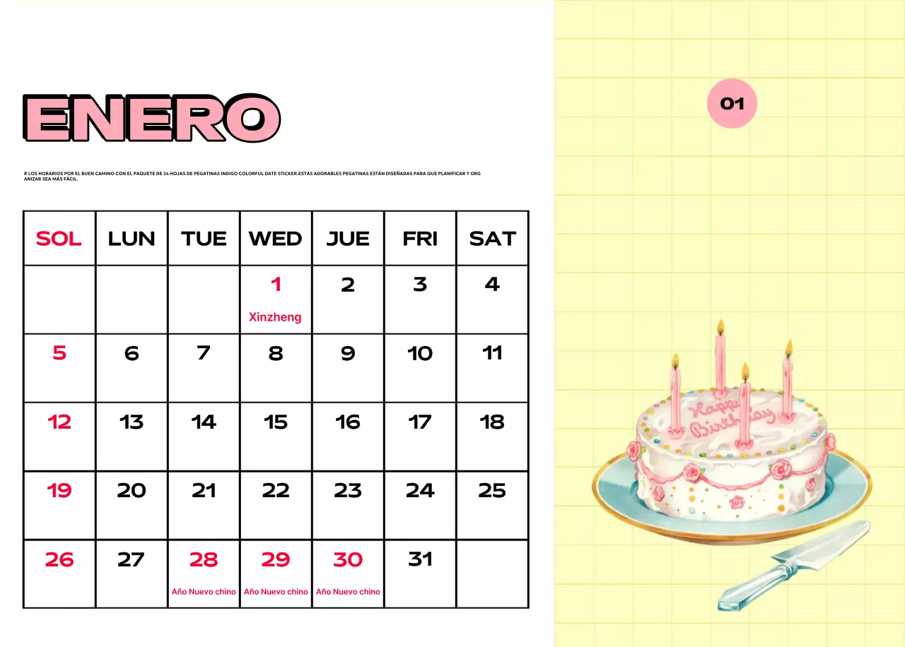 Coloridos calendarios con diversas ilustraciones retro