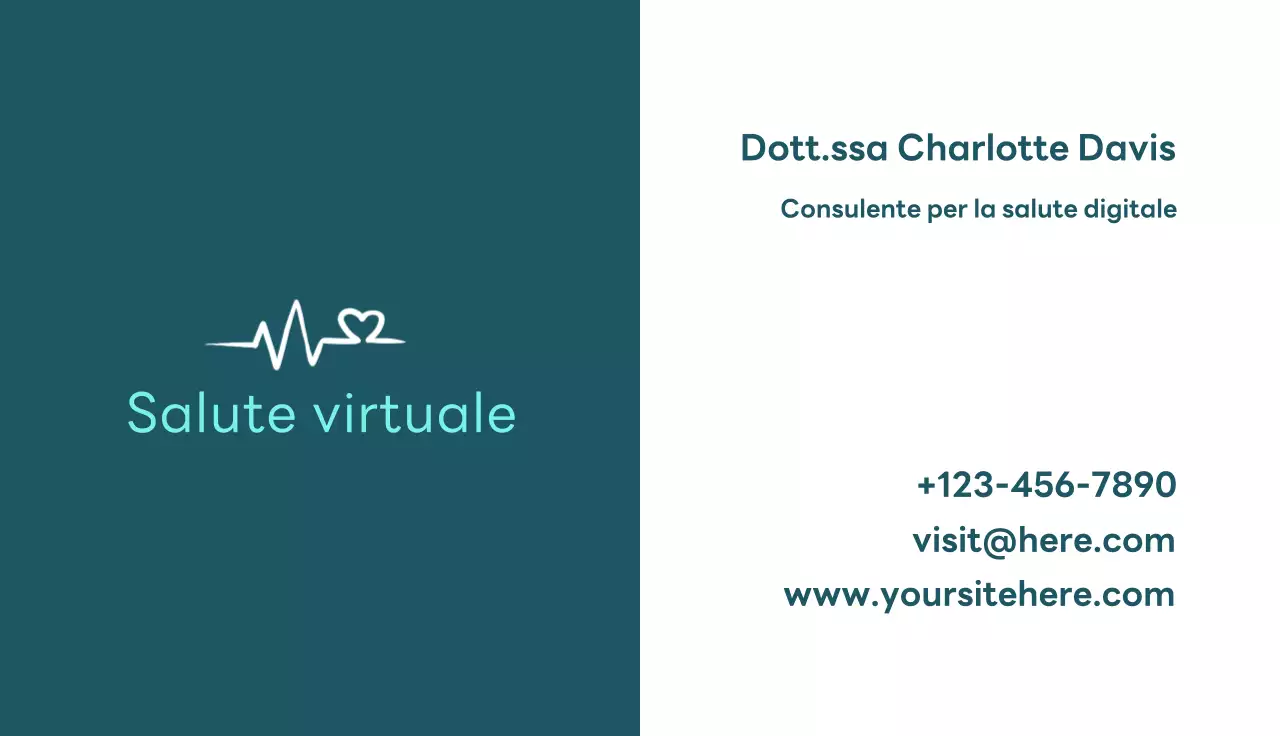 Biglietto da visita minimal health verde acqua