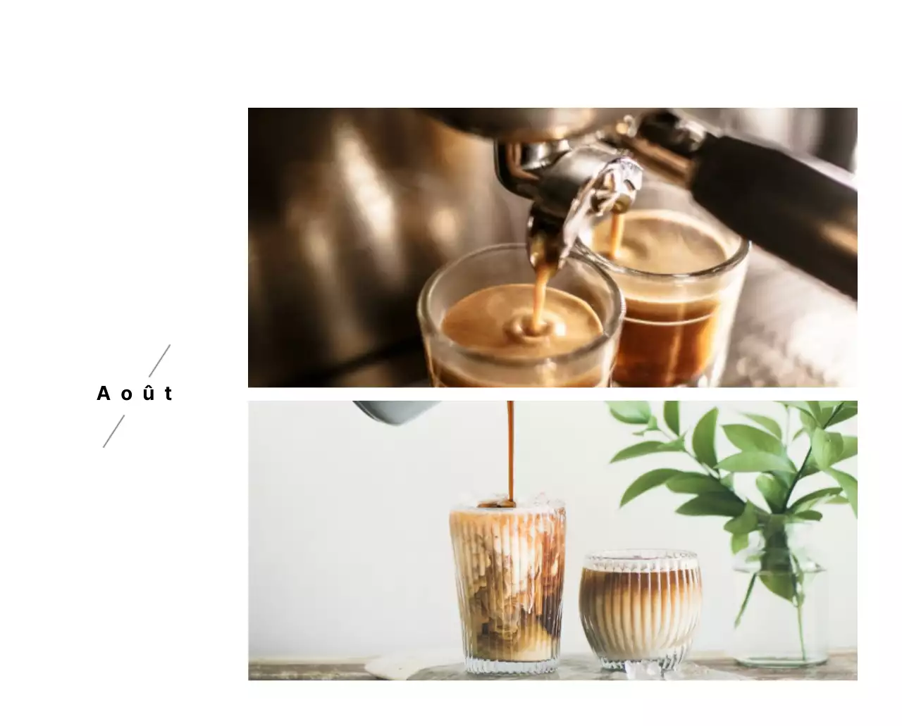 Un café sentimental blanc et brun