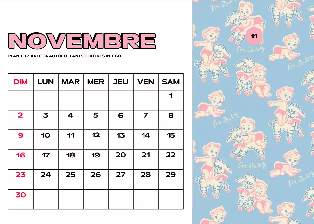 Calendriers colorés avec une variété d'illustrations rétro
