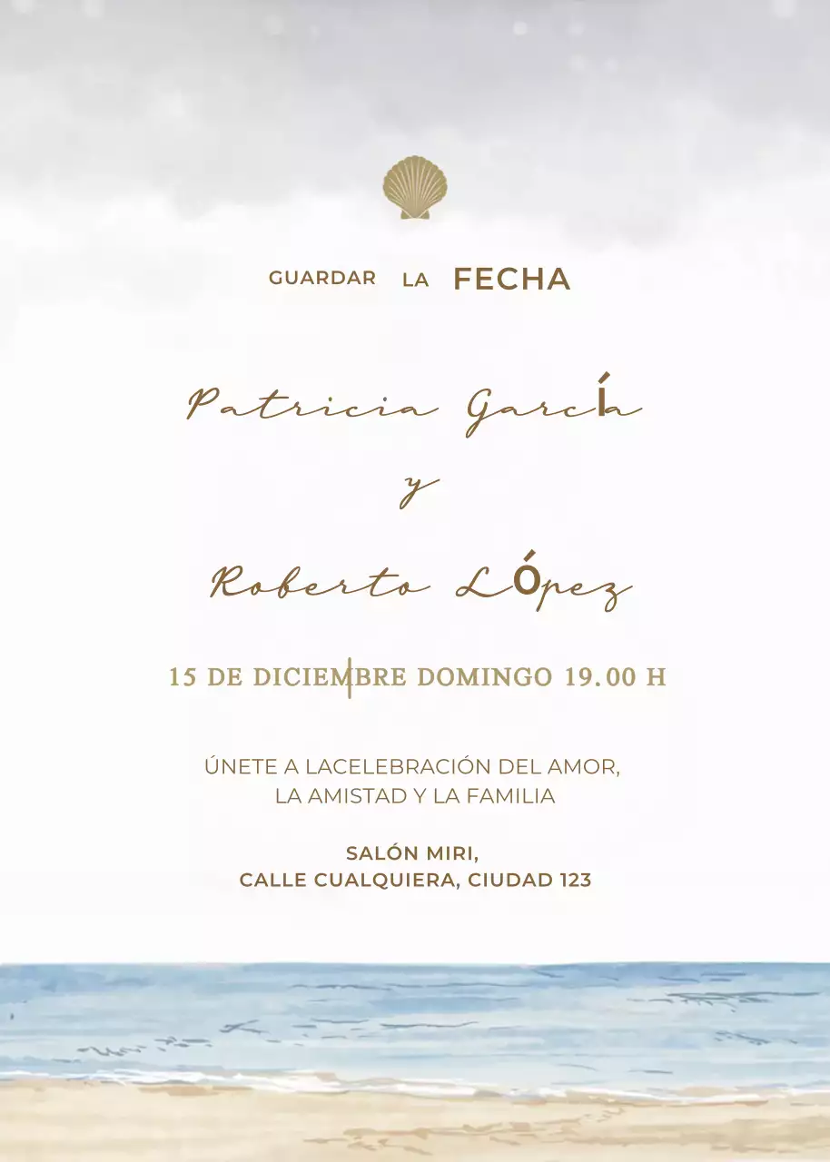 Beige gris azul invitación de boda estilo elegante