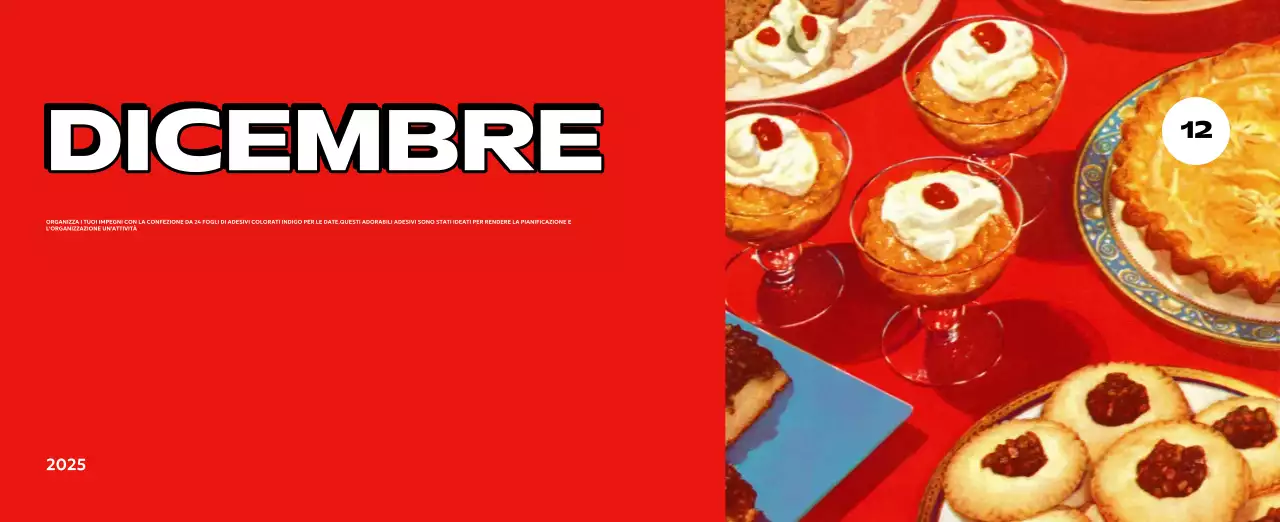 Calendari colorati con una varietà di illustrazioni retrò