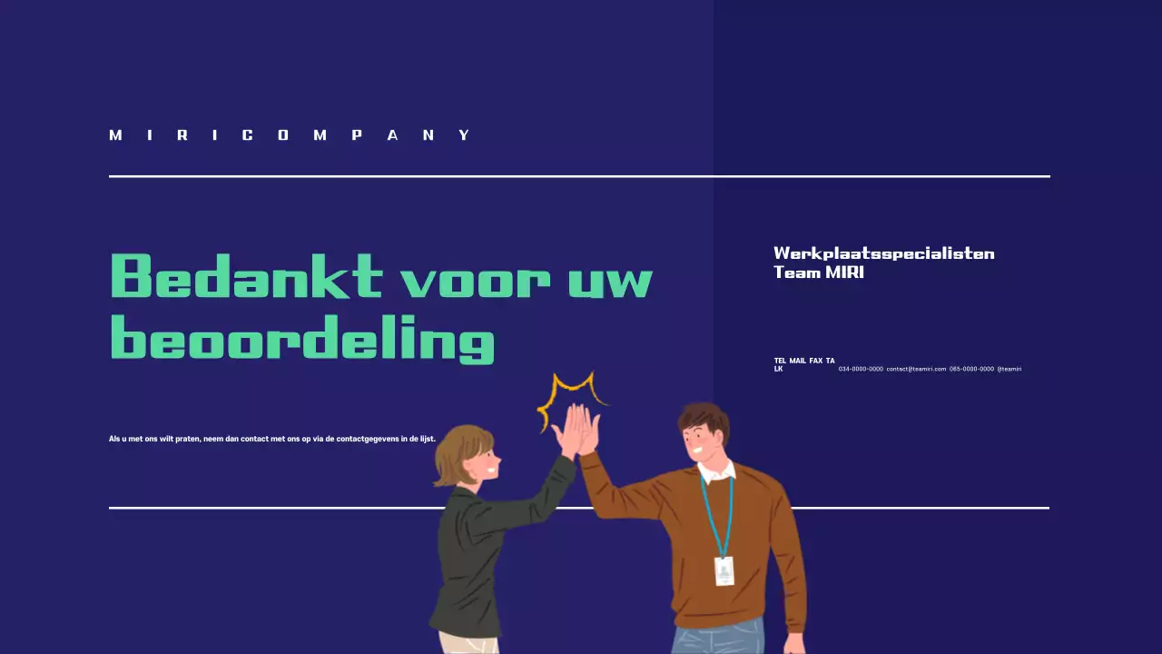 Eenvoudig workshopvoorstel in marineblauw en groen