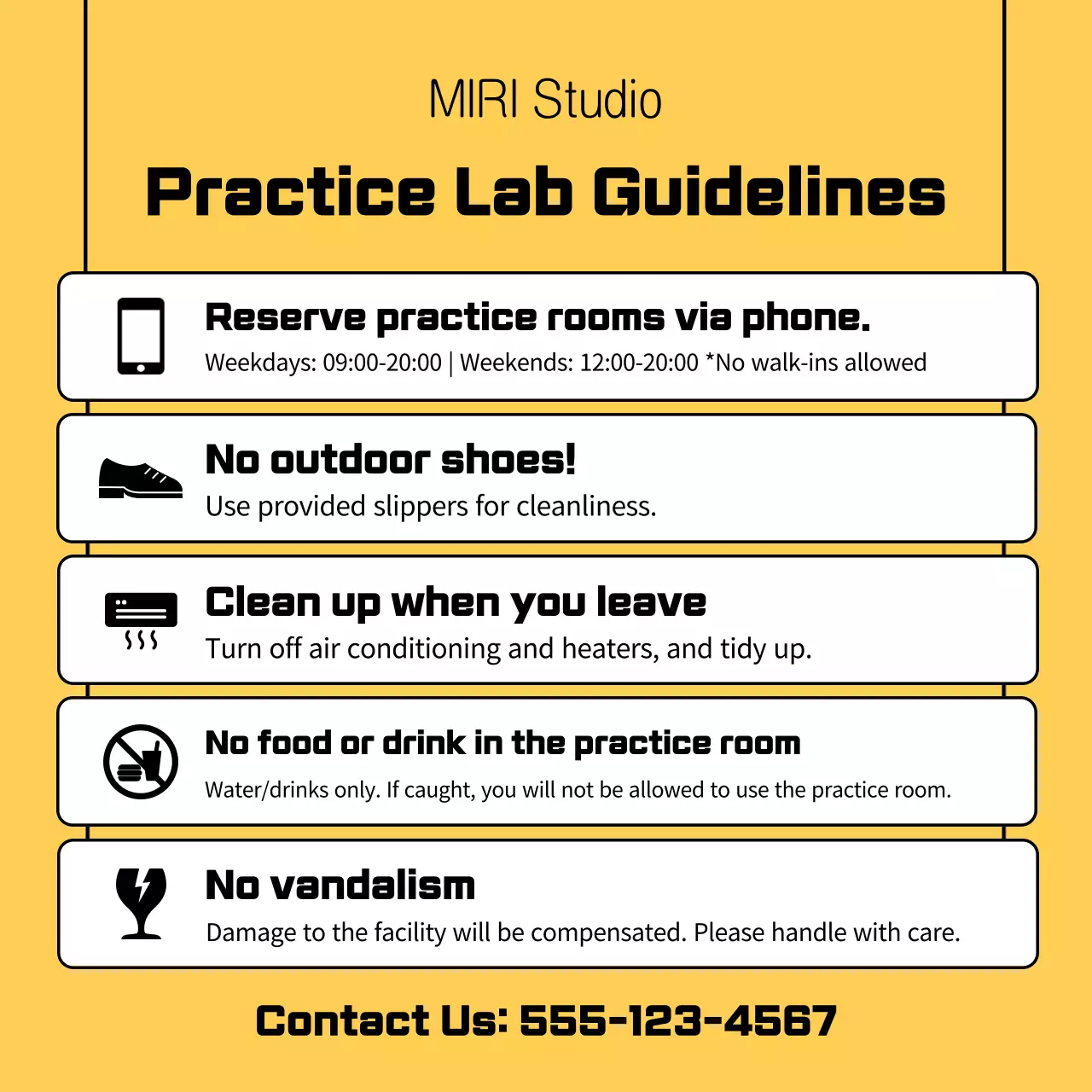 Yellow Modern Practice Guidelines Social Media Post