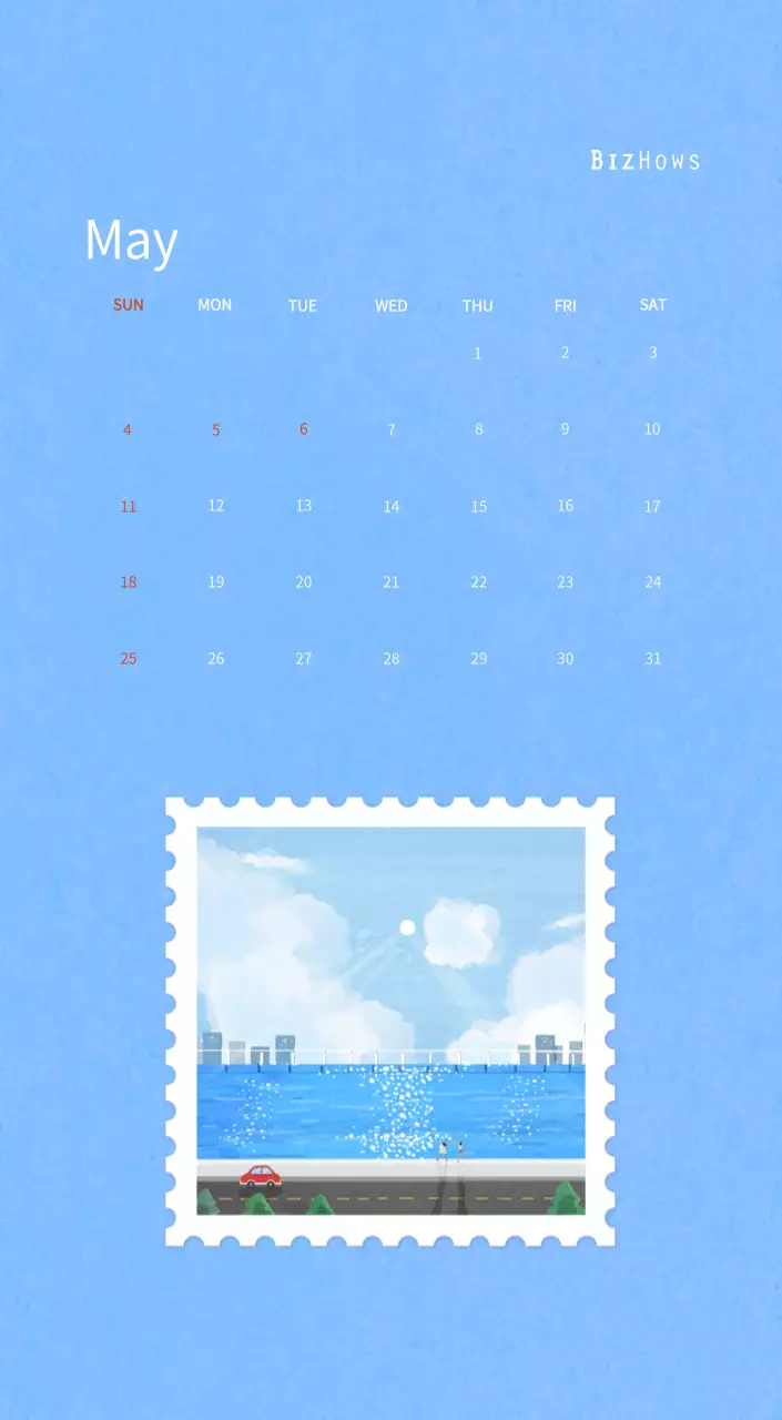 Stamp illustration with a warm concept