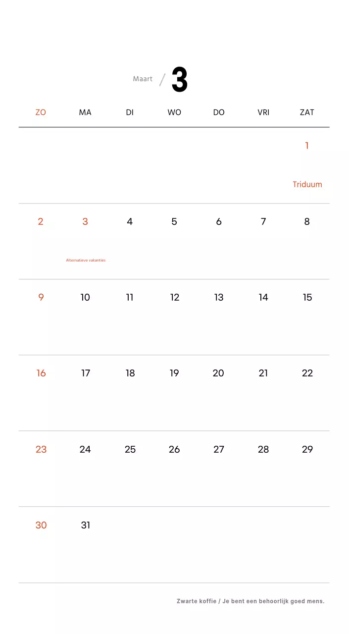 Eenvoudige bureaukalender met koffiefoto's voor cafés in witte tinten