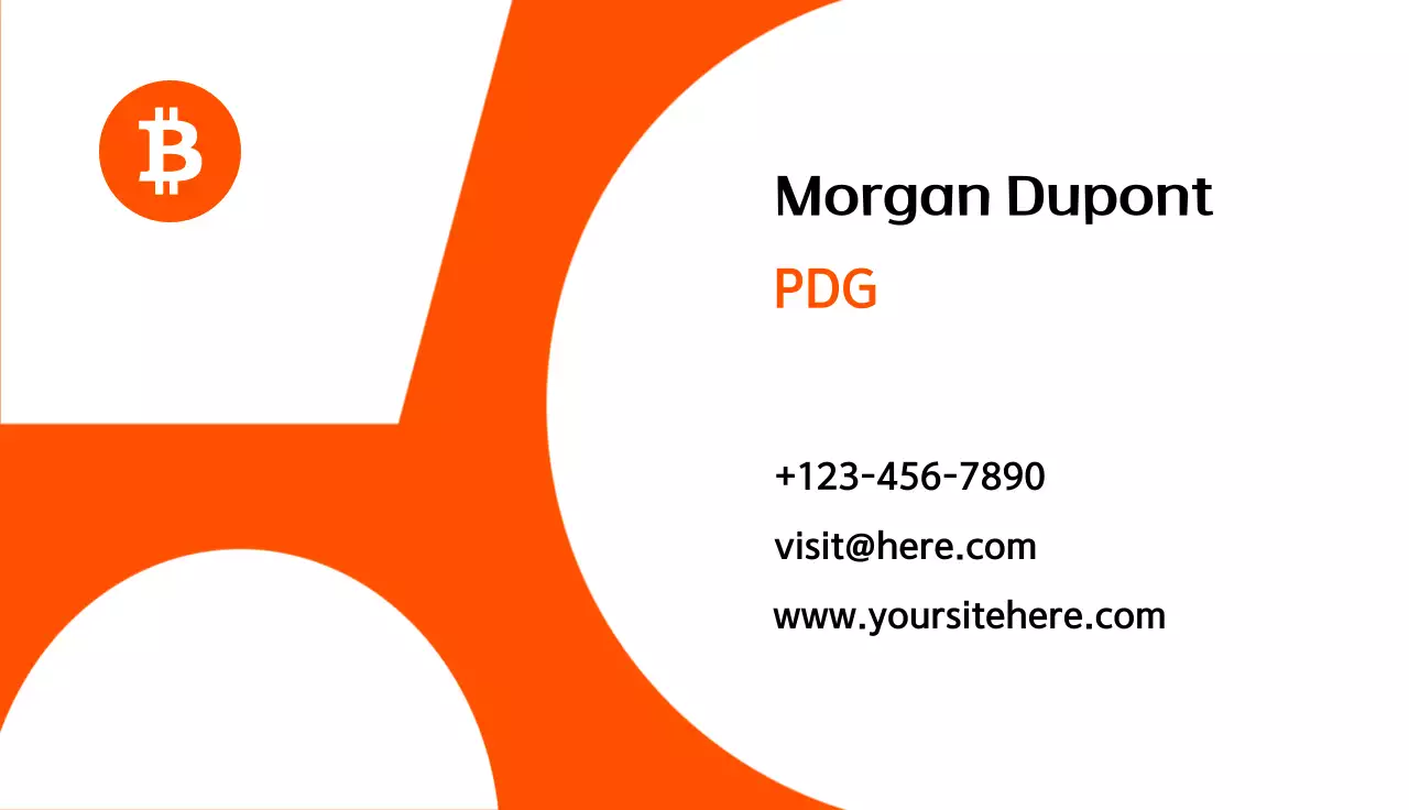 carte de visite moderne orange