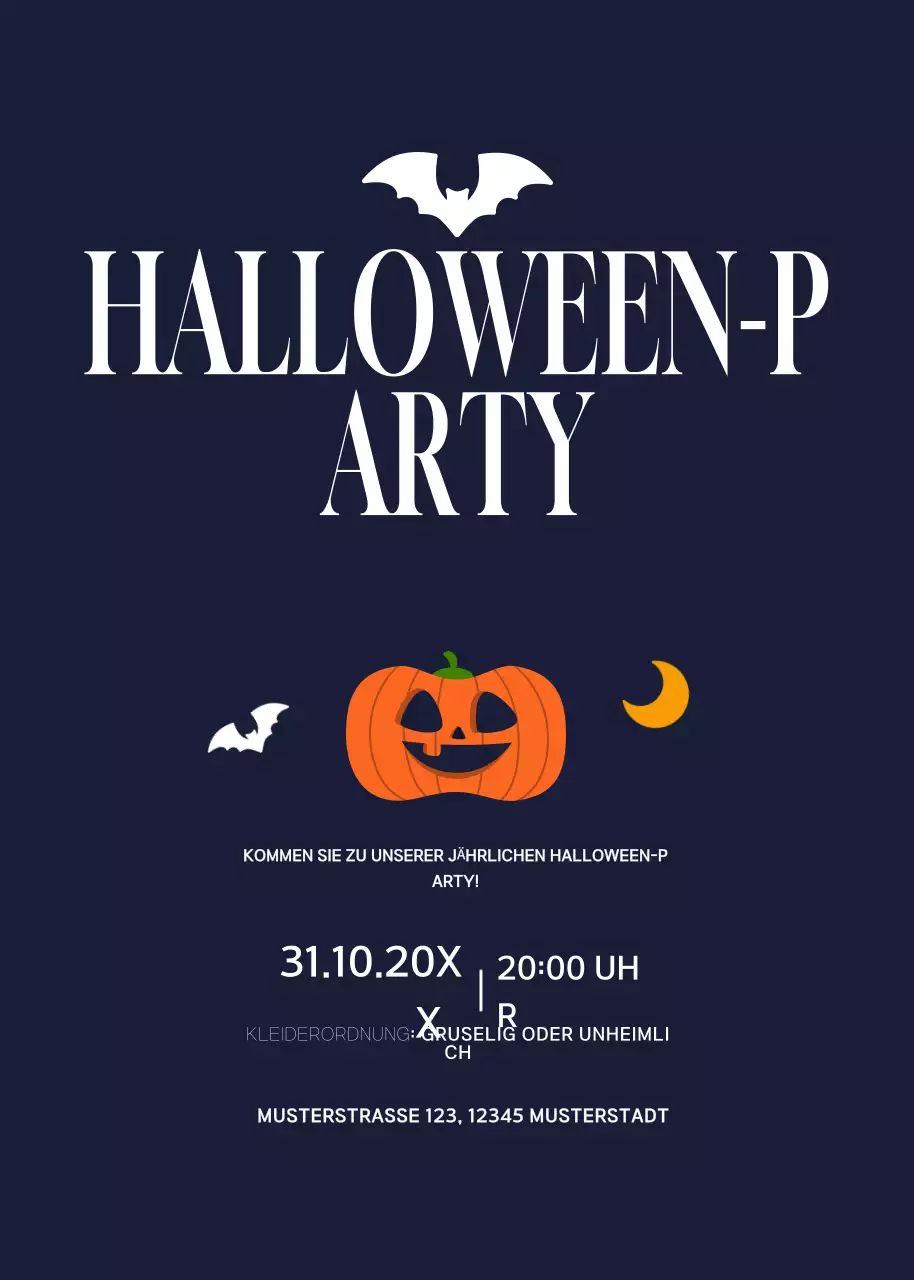 marineblau vintage Halloween Einladung