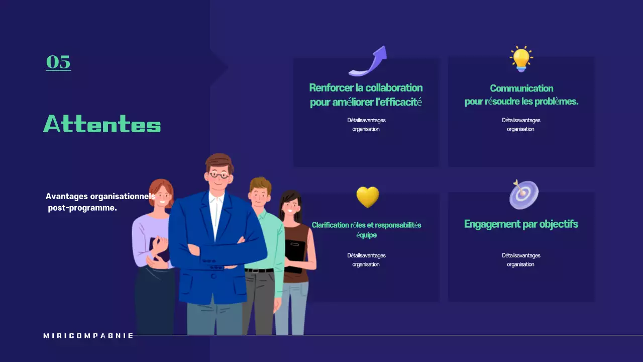 Proposition d'atelier simple en bleu marine et vert