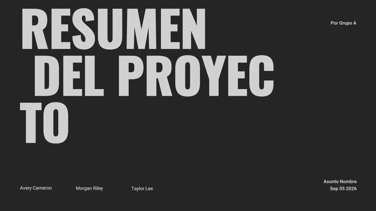 Presentación del proyecto de grupo Black and Orange