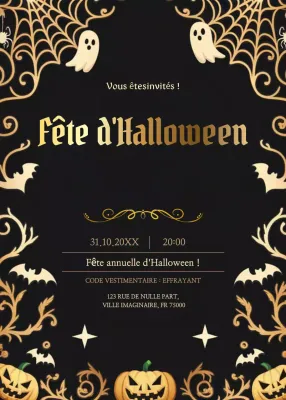 invitation gothique noire pour Halloween