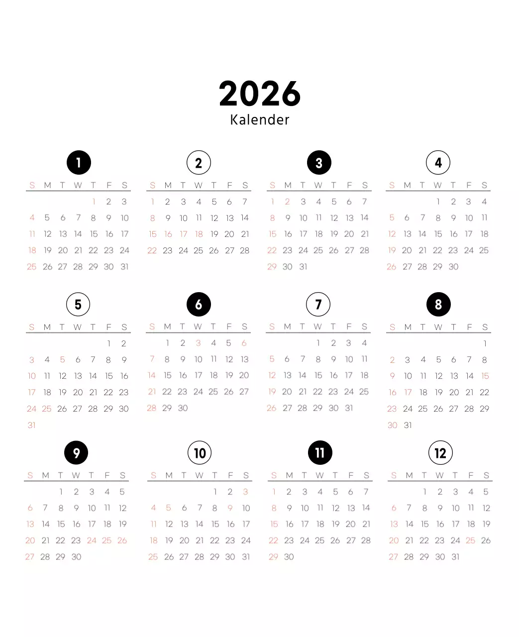 Eenvoudige bureaukalender met koffiefoto's voor cafés in witte tinten