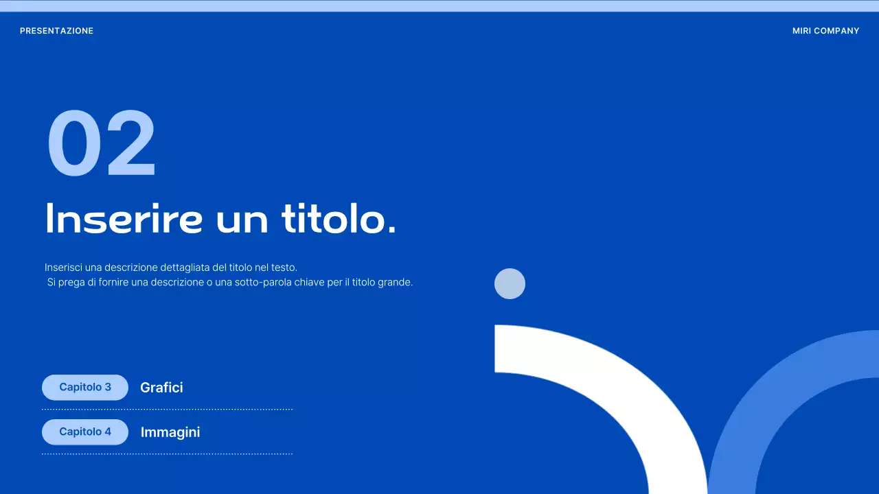 Proposta con forme semplici su sfondo blu