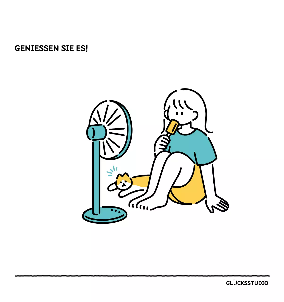 Illustrierter Kalender mit schönem Linienstil