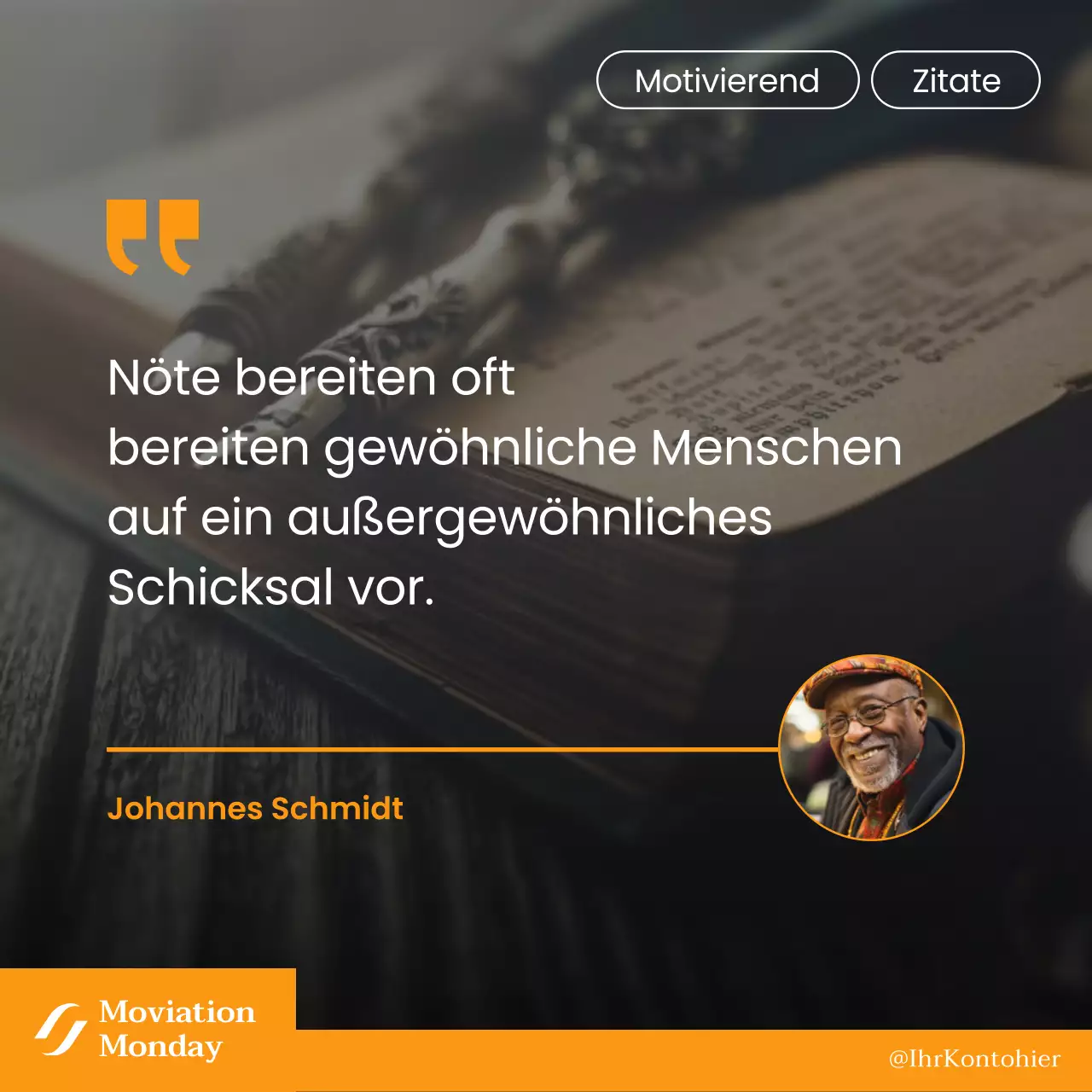 orange einfaches motivierendes Zitat Poster