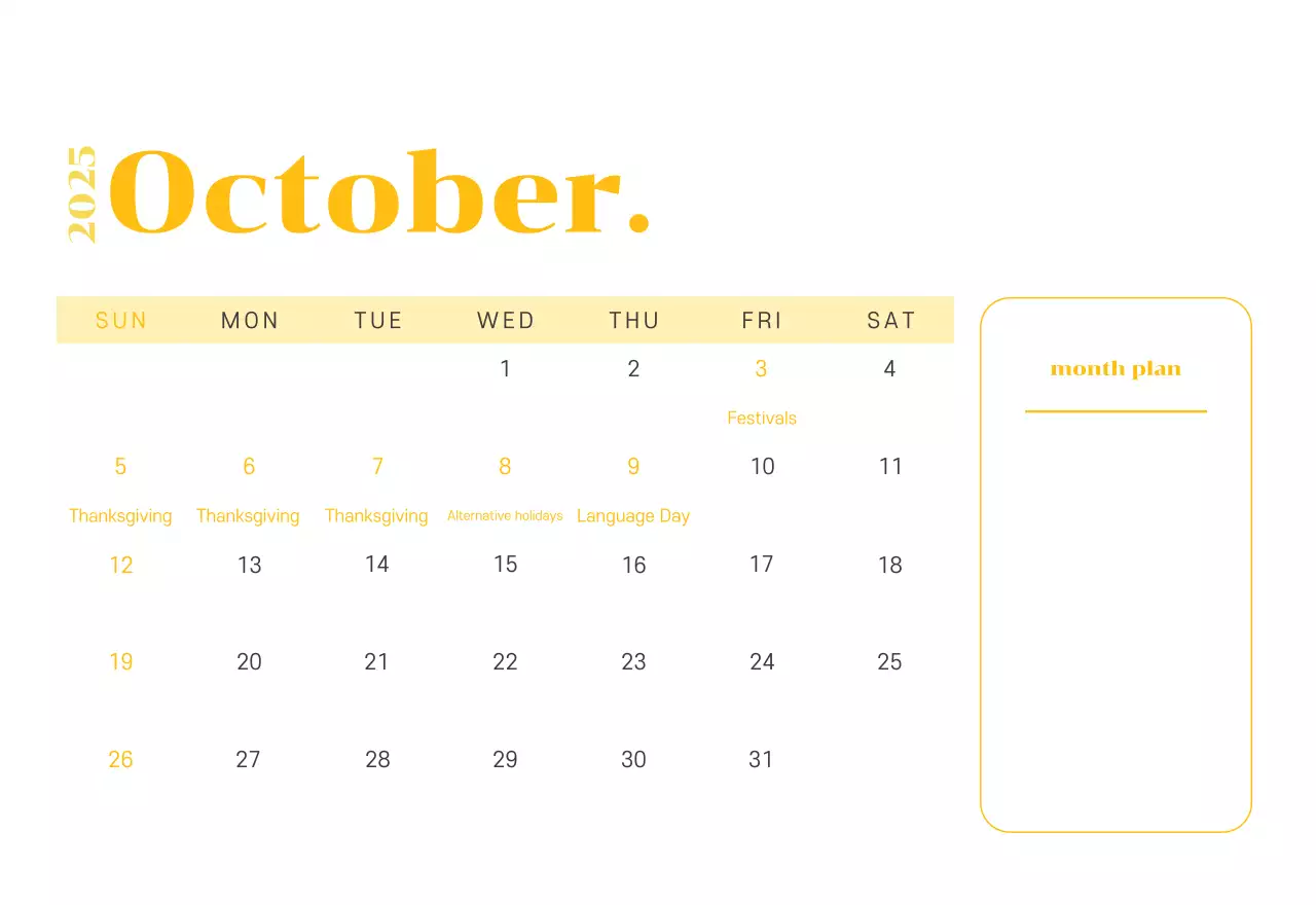 Calendar with youth illustrations on a yellow-green background