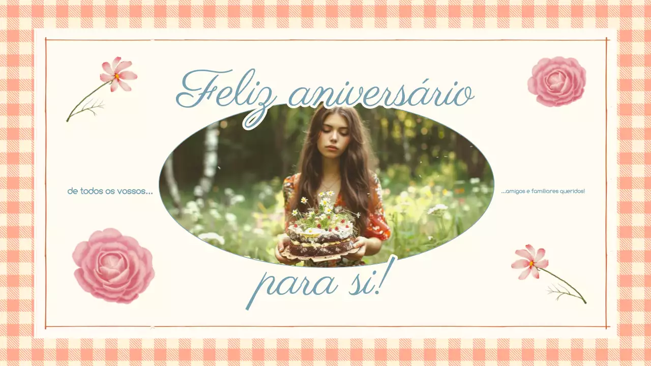 convite de aniversário vintage bege