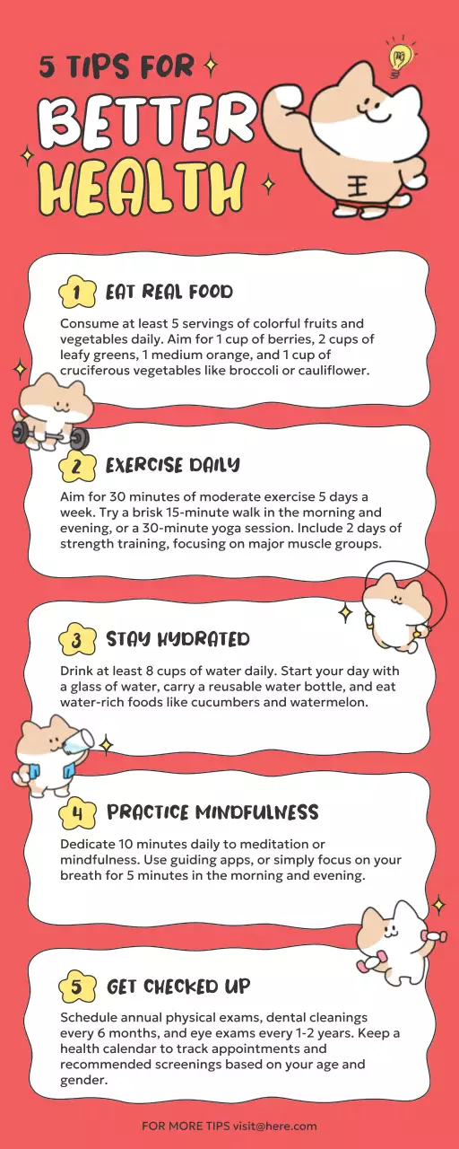 Red Trendy Health Guide Infographic