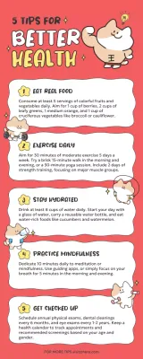 Red Trendy Health Guide Infographic