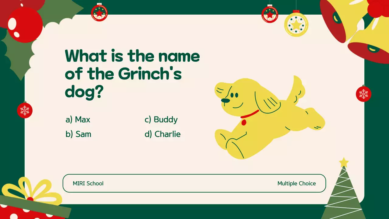 Green Festive Christmas Quiz Announcement Presentation