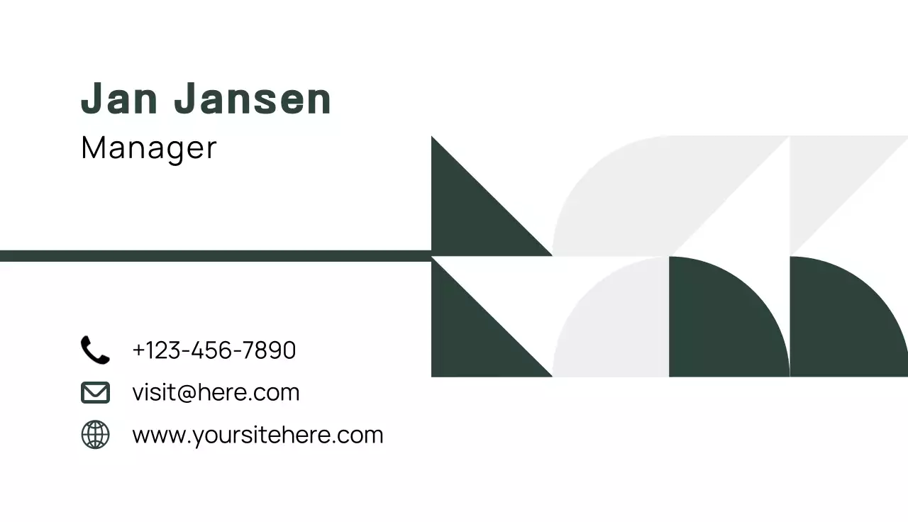 groen geometrisch visitekaartje