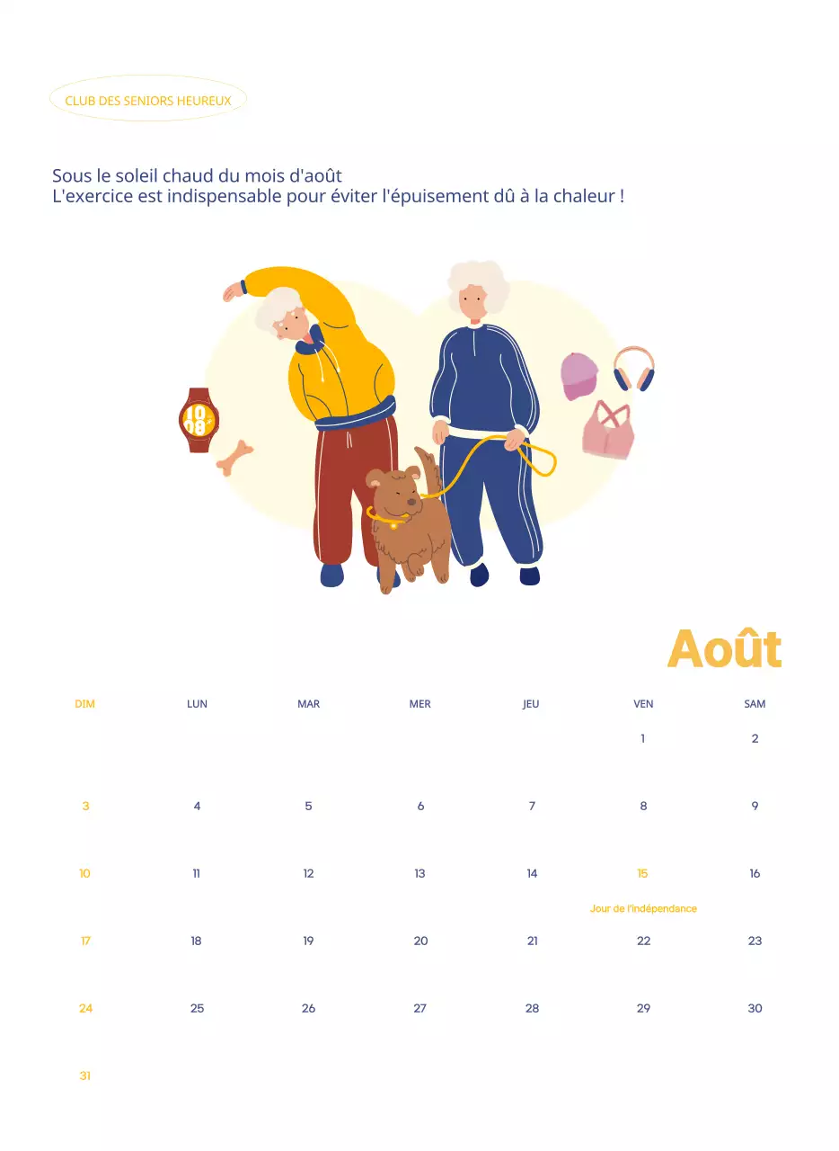 Calendrier d'entreprise avec de jolies illustrations