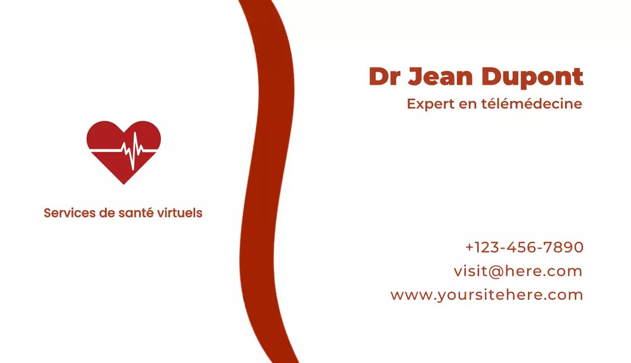 carte de visite rouge clean health