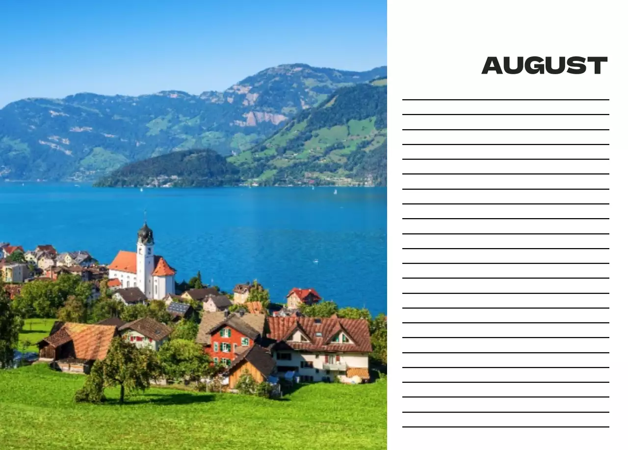 Sky photo clean calendar