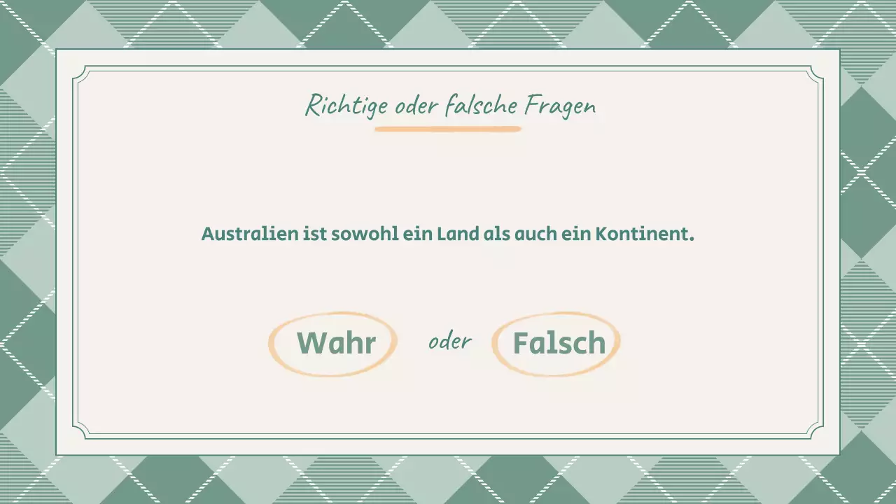 Preppy Cute Green School Quiz Präsentation