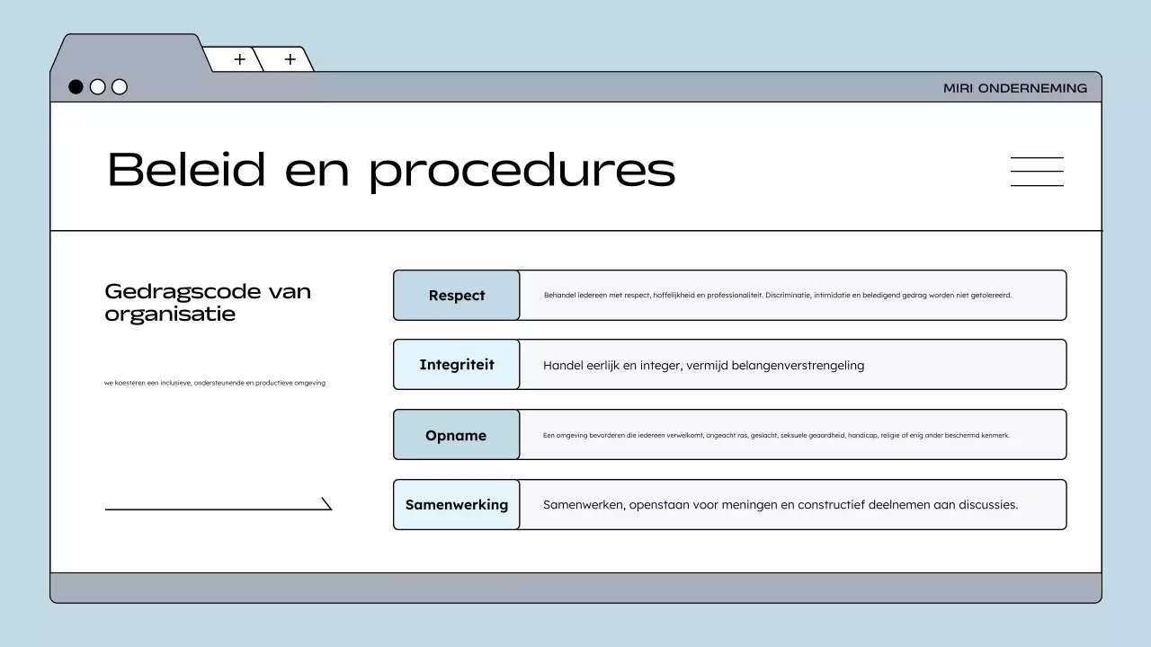 richtlijn blauwe moderne werknemer