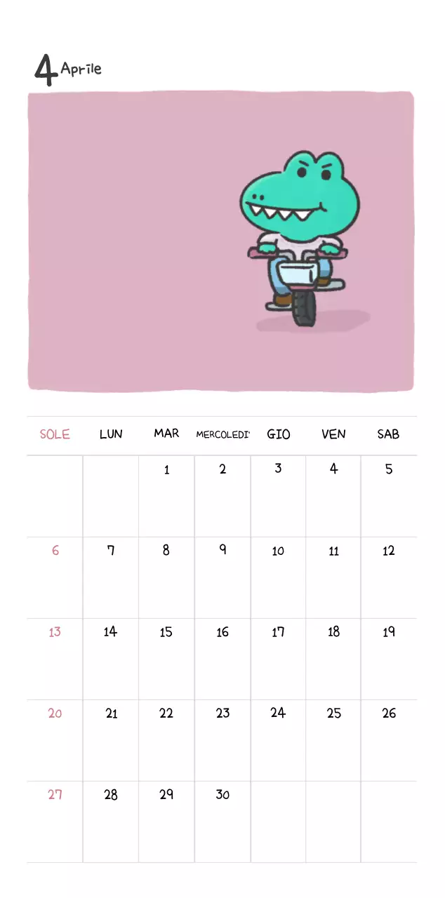 Un calendario con un simpatico concetto di illustrazione di Ago