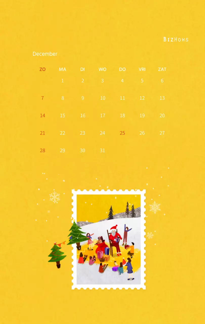 Nieuwjaarskalender met een warme geïllustreerde uitstraling