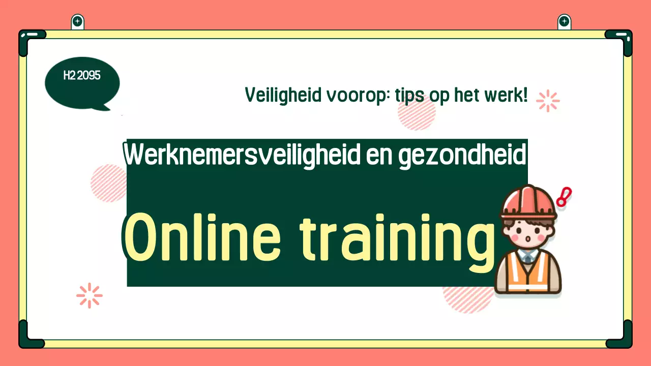 Eenvoudig oranje en groen trainingsmateriaal voor gezondheid en veiligheid