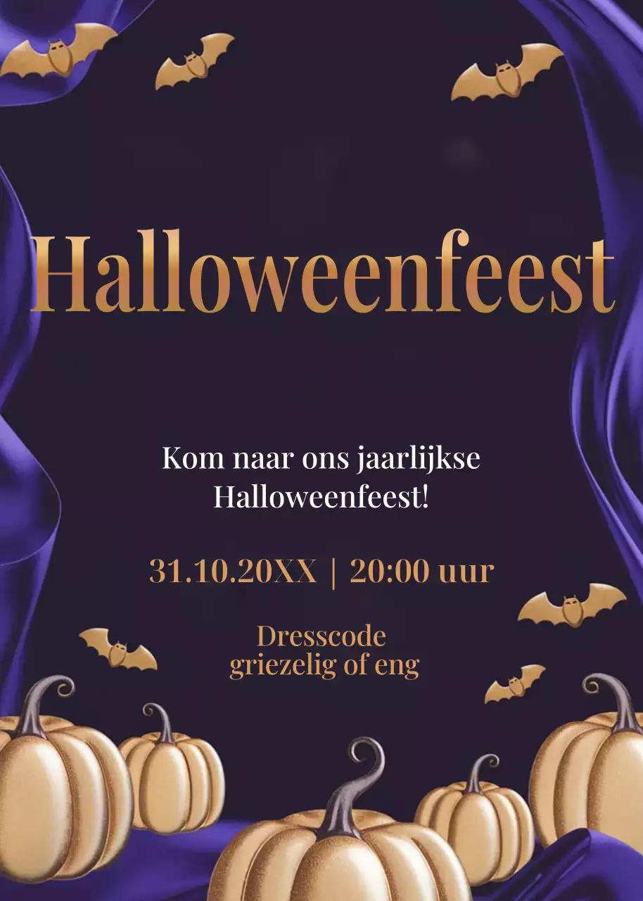 paarse gothic Halloween uitnodiging