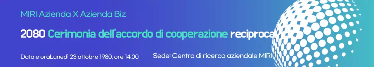 Un semplice annuncio di accordo commerciale in viola e menta