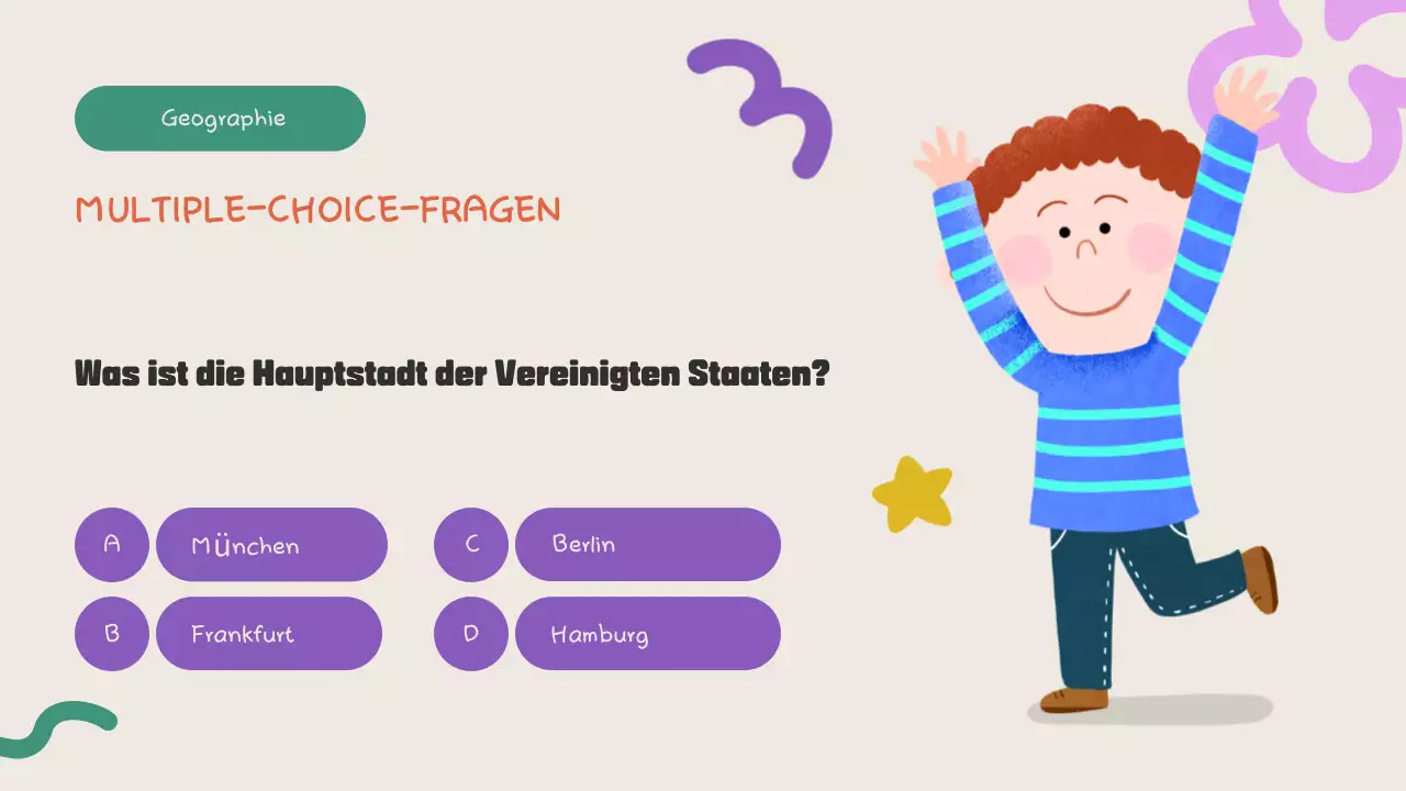 Bunte Spaß-Quiz-Ankündigung