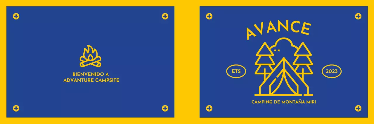 Diseñar un camping con iconos ilustrados