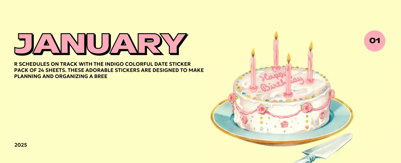 様々なレトロなイラストが描かれたカラフルなカレンダーカレンダー