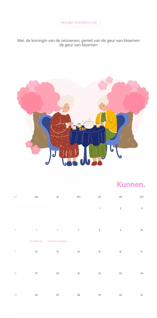 Zakelijke kalender met leuke illustraties