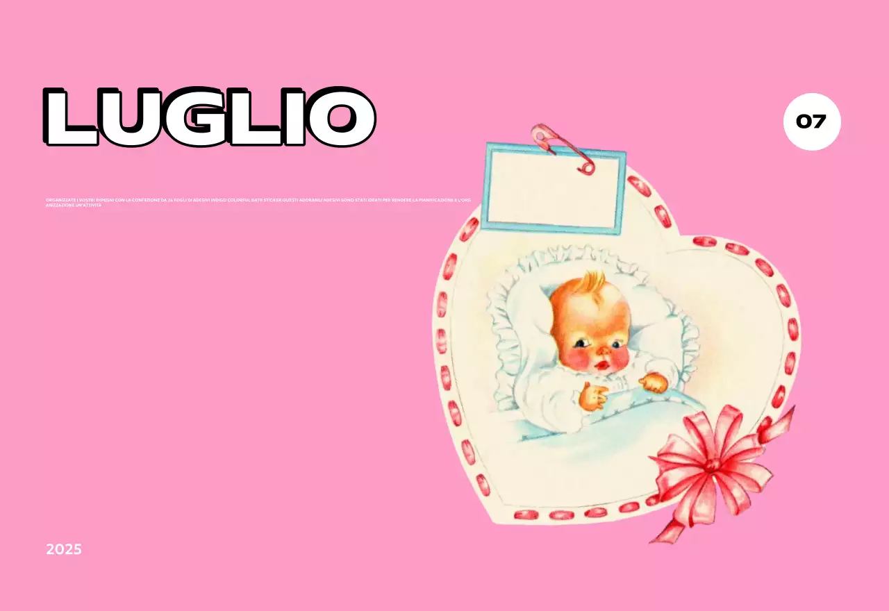 Calendari colorati con una varietà di illustrazioni retrò