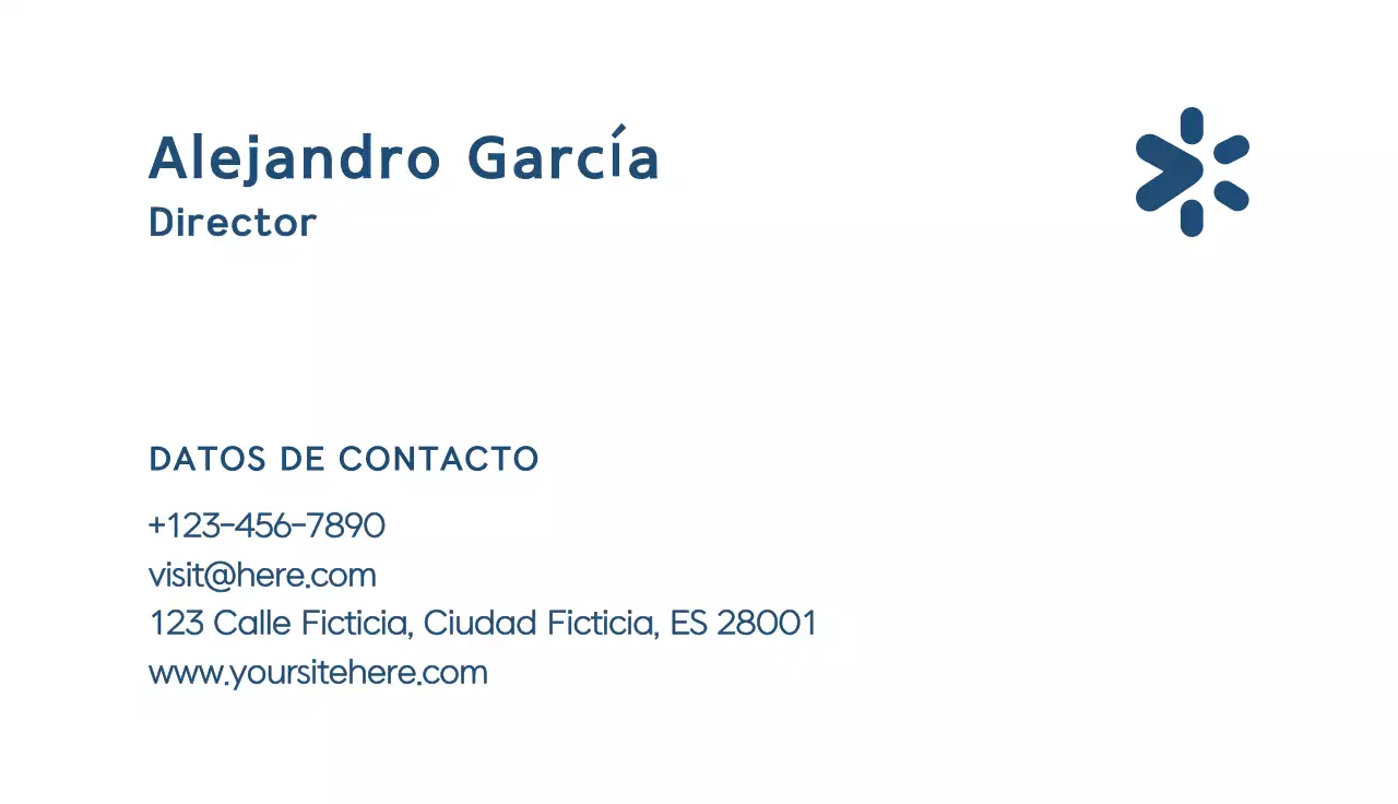 tarjeta de visita minimalista azul