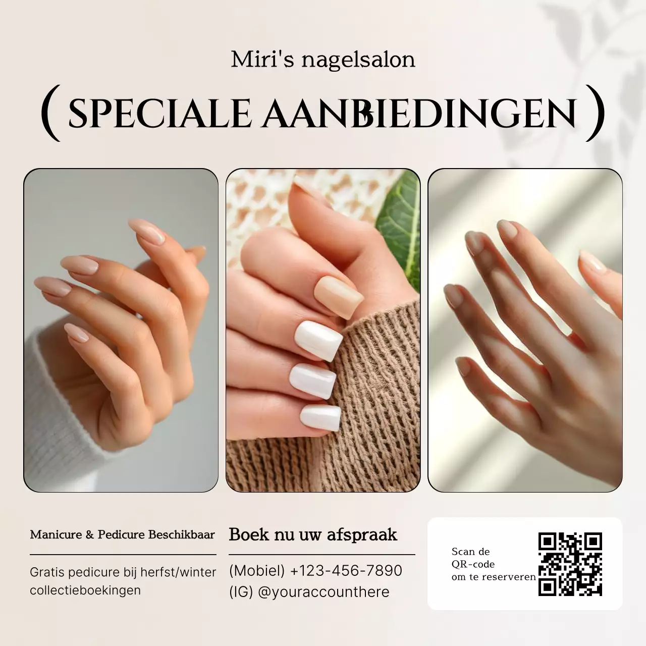 beige moderne nagel promotie