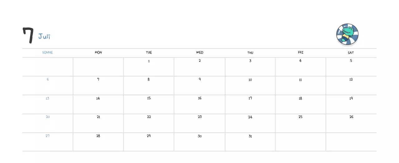 Ein Kalender mit einem niedlichen Ago-Illustrationskonzept