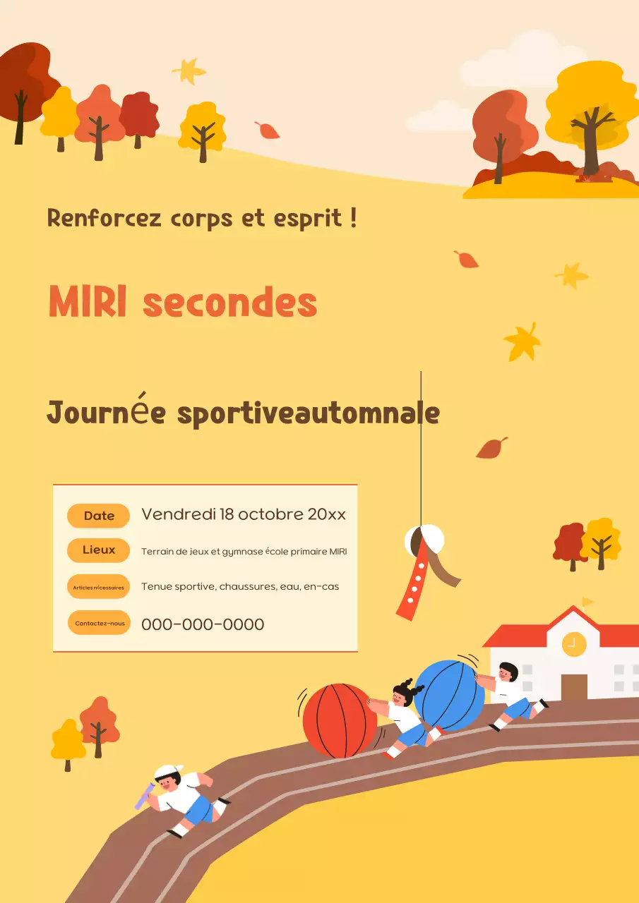 Événement athlétique Yellow Cute