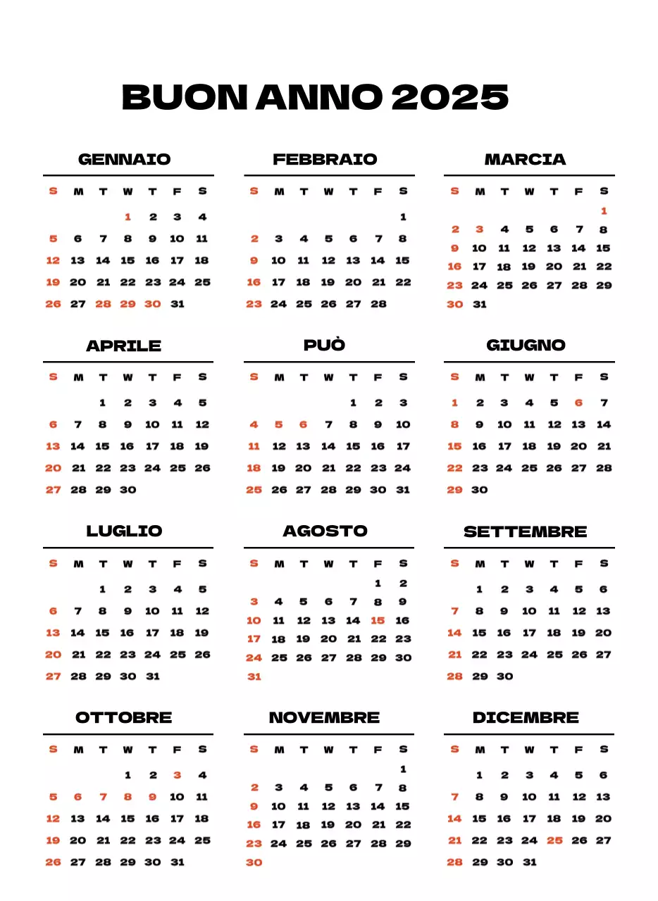 Calendario pulito con foto del cielo