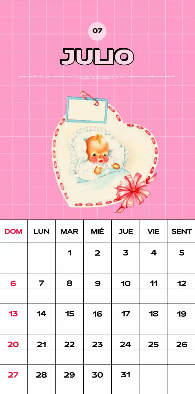 Coloridos calendarios con diversas ilustraciones retro